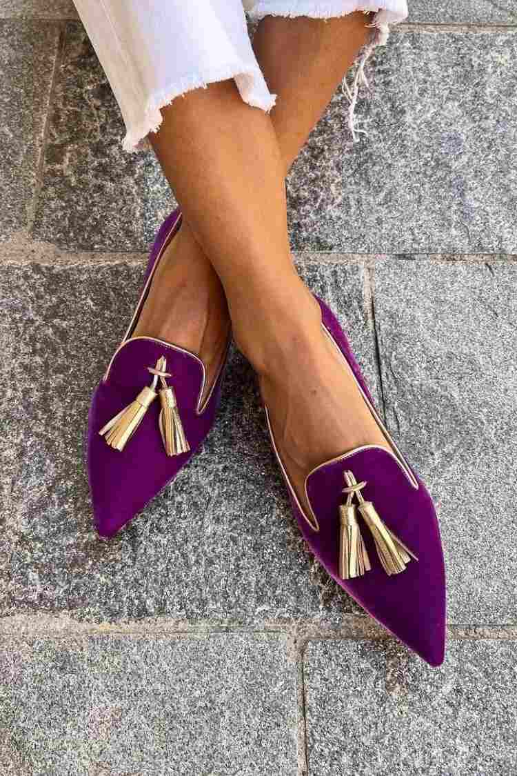 Women's Pointed Loafers Tassel Detail