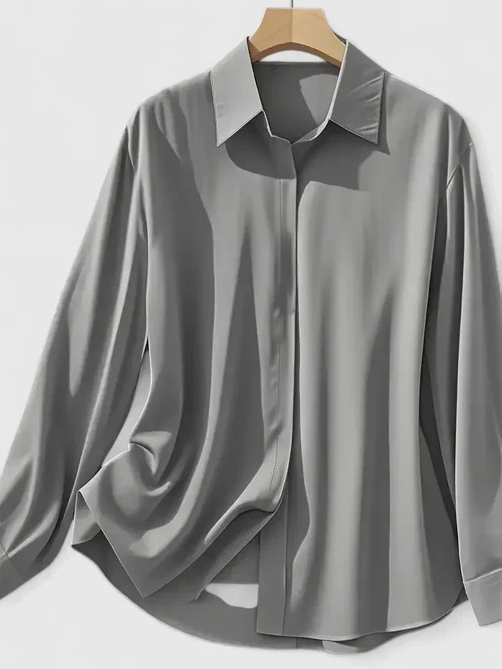 Reese Women's Button Down Shirt Cotton Concealed Placket White