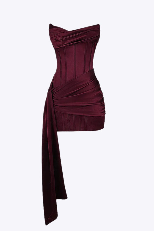 Women's Satin Sleeveless Mini Dress - 
Fashinoza