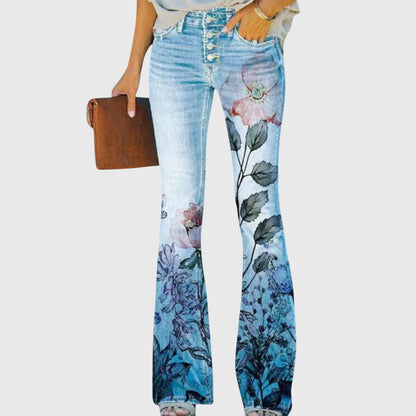 Chloe | Womens Floral Printed Skinny Jeans
