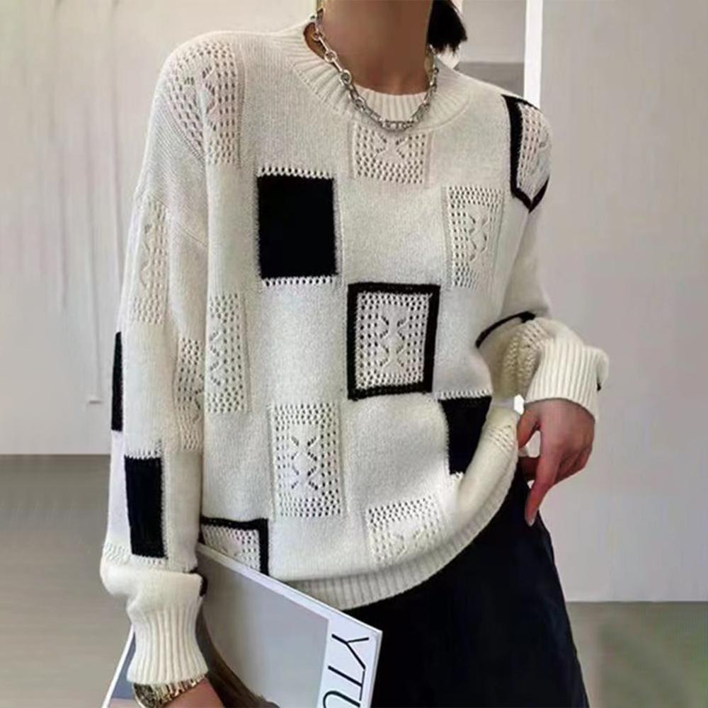 Women's Patchwork Crewneck Sweater