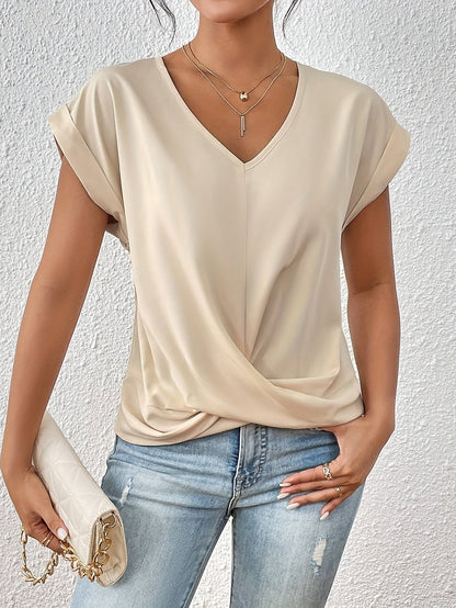 Seloria | Women’s V Neck Twist Front Summer Top