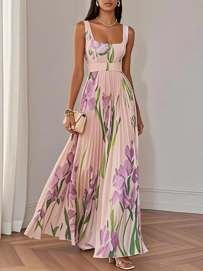 Floral Square-Neck Maxi Dress