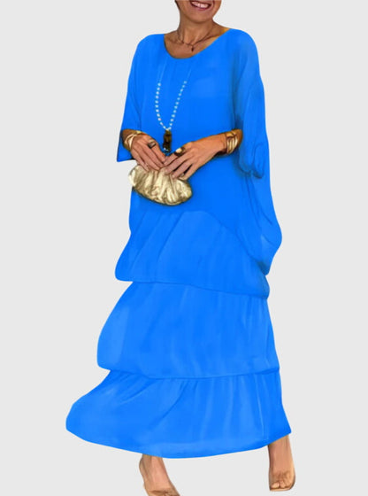 Camille | Womens Boho Layered Maxi Shorts Dress