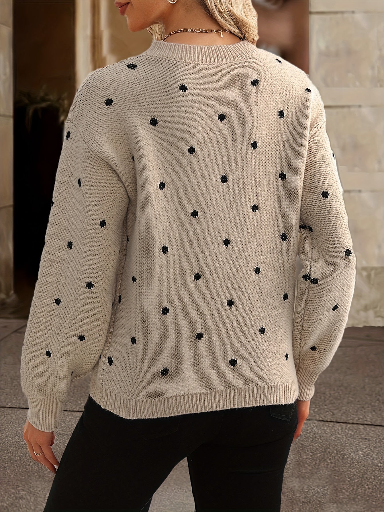 Women's Polka Dot Sweater Casual