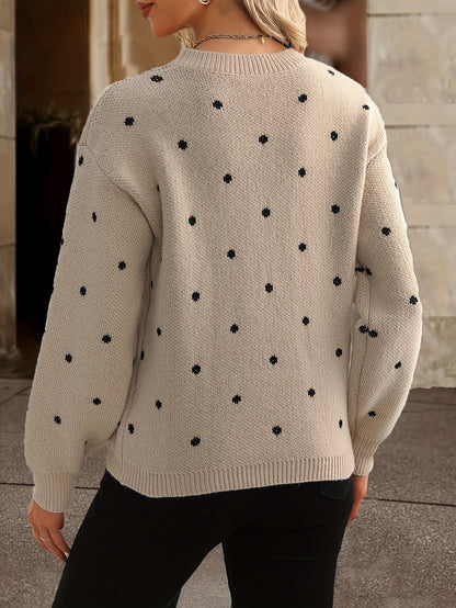 Women's Polka Dot Sweater Casual