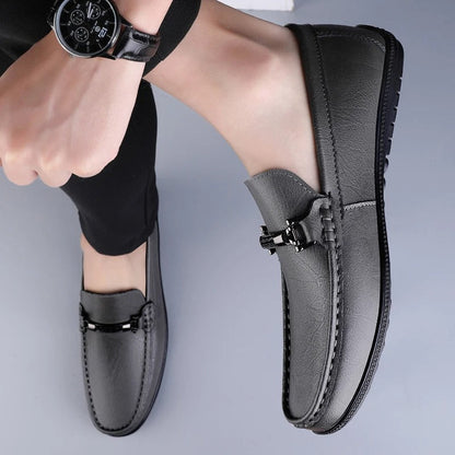 Men's Slip-On Loafers Formal Leather Black