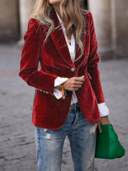 Women's Classic Blazer Tailored Fit Button Front - 
Fashinoza