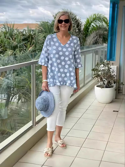 Isabel | Women Summer Polka Dot Top