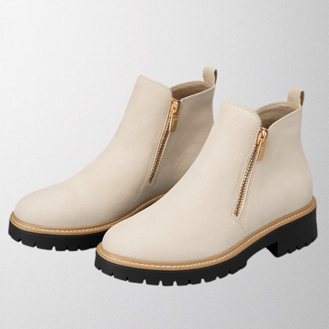Women's Ankle Boots Zipper Lug Sole