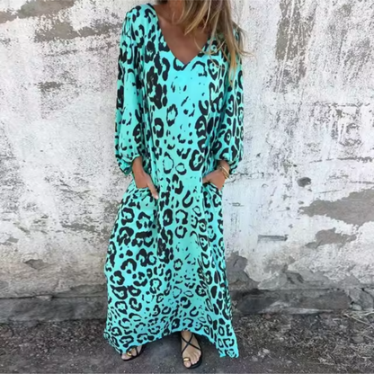 Women's Leopard Print Maxi Dress