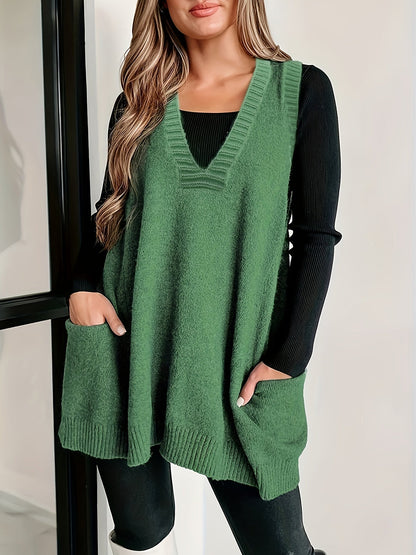 Women's V-Neck Casual Vest - Fashinoza