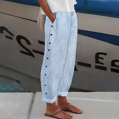 Women's Comfort Pants With Side Pockets - Fashinoza