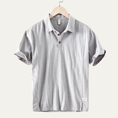 Montrose Ridge Men's Linen Polo Shirt Short Sleeve Casual