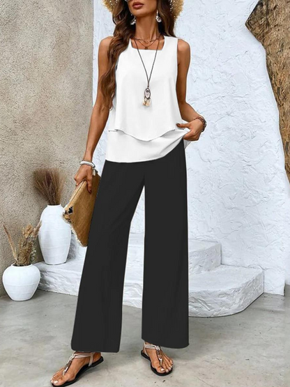 Women's Straight Leg Outfit Set Tiered