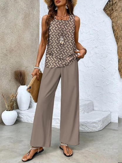 Women's Straight Leg Outfit Set Tiered