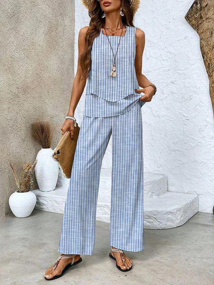 Women's Straight Leg Outfit Set Tiered