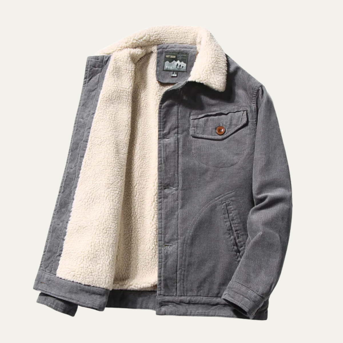 Men's Corduroy Jacket Winter Turn Down Collar