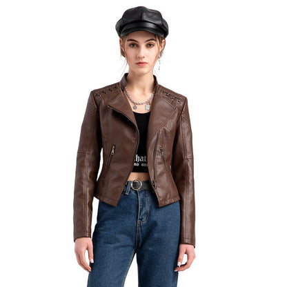 Lamb Leather Autumn Jacket - 
Fashinoza