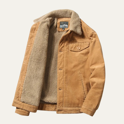 Men's Corduroy Jacket Winter Turn Down Collar