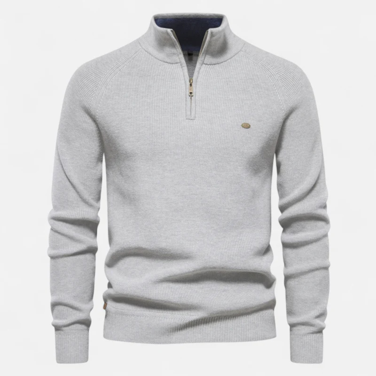 Men's Cotton Quarter Zip Sweater - Fashinoza
