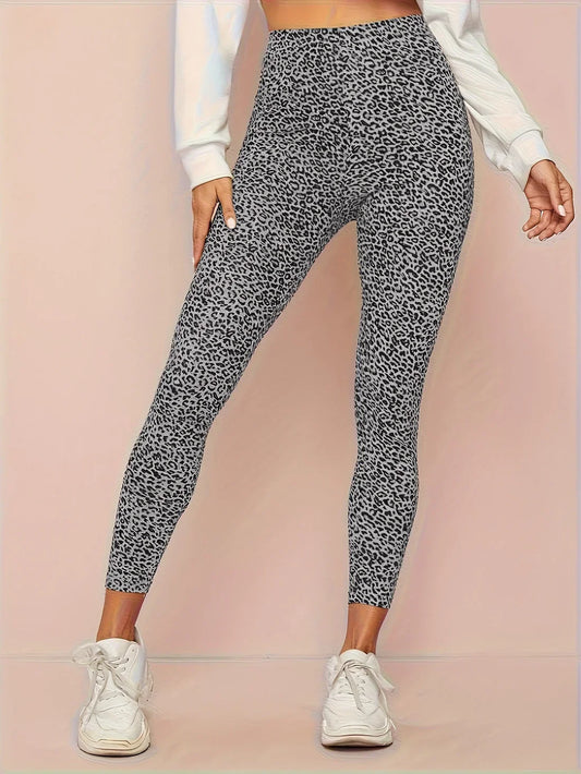 Women's High-Waist Leopard Leggings - Fashinoza