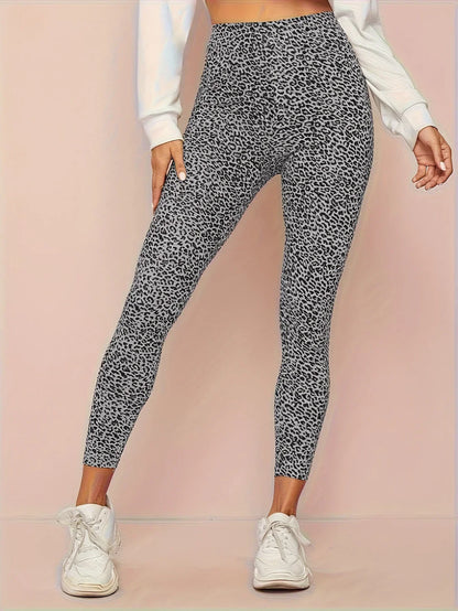 Women's Leopard High-Waist Leggings - Fashinoza
