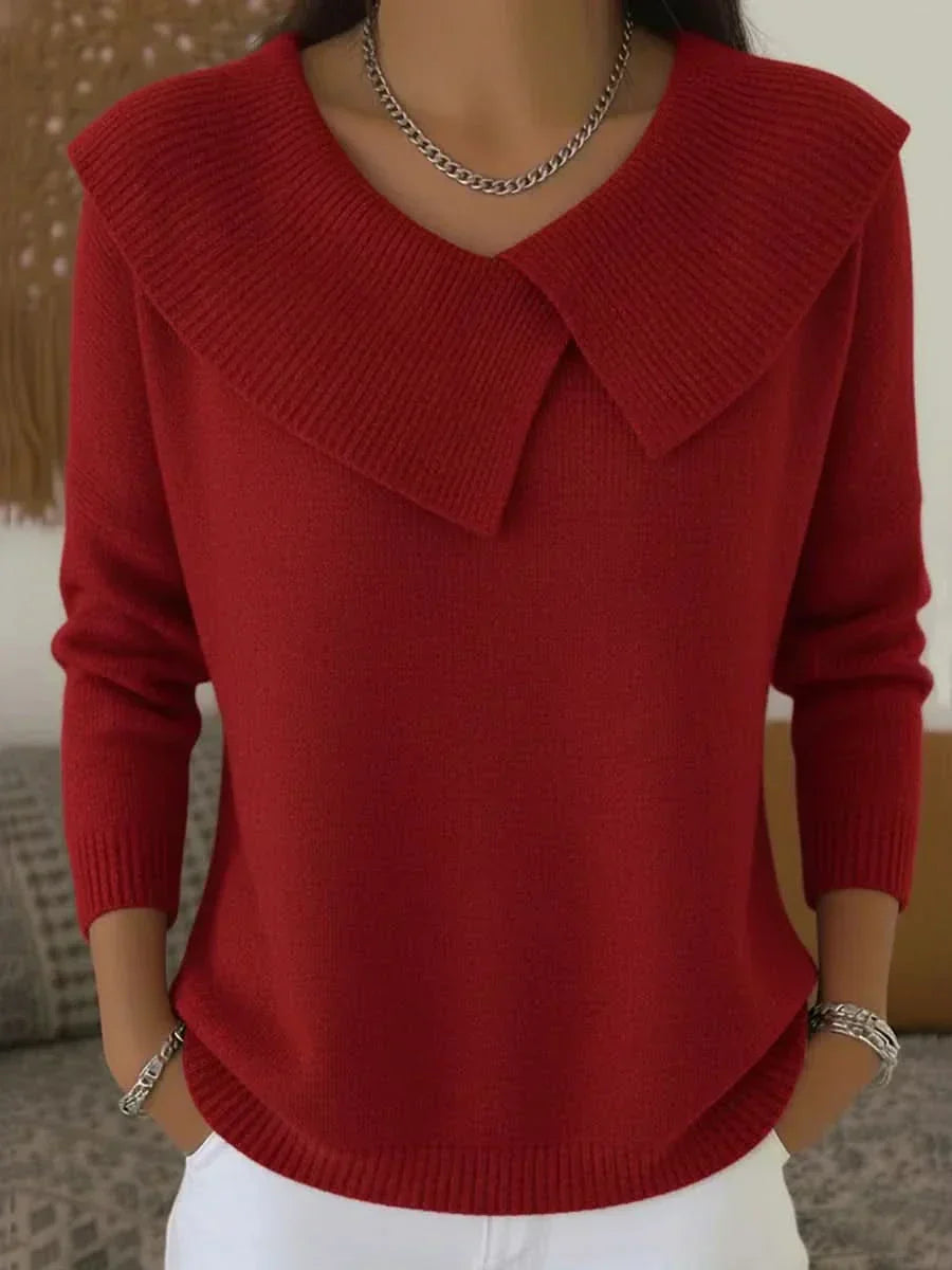 Women's Ribbed Collar Sweater