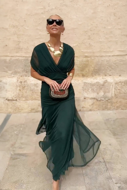 Women's Maxi Dress V-Neck Flowy Design