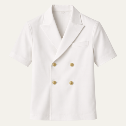 Men's Double Breasted Business Dress Shirt - Fashinoza