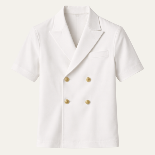 Men's Double Breasted Business Dress Shirt - Fashinoza