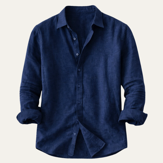 Men's Cotton Linen Shirt Trendy Lapel Style - Fashinoza