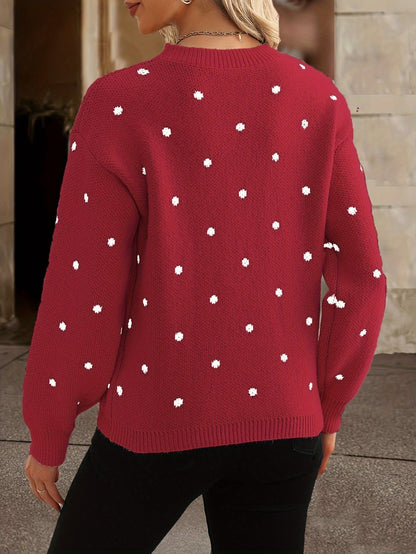 Women's Polka Dot Sweater Casual
