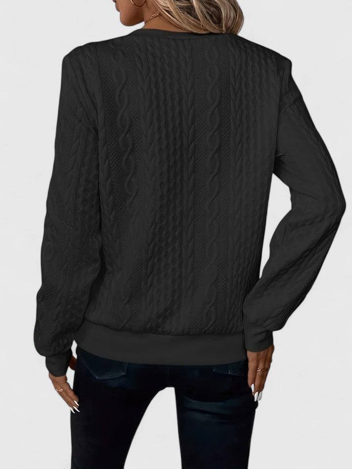 Women's Cable Knit Sweater Front Zip