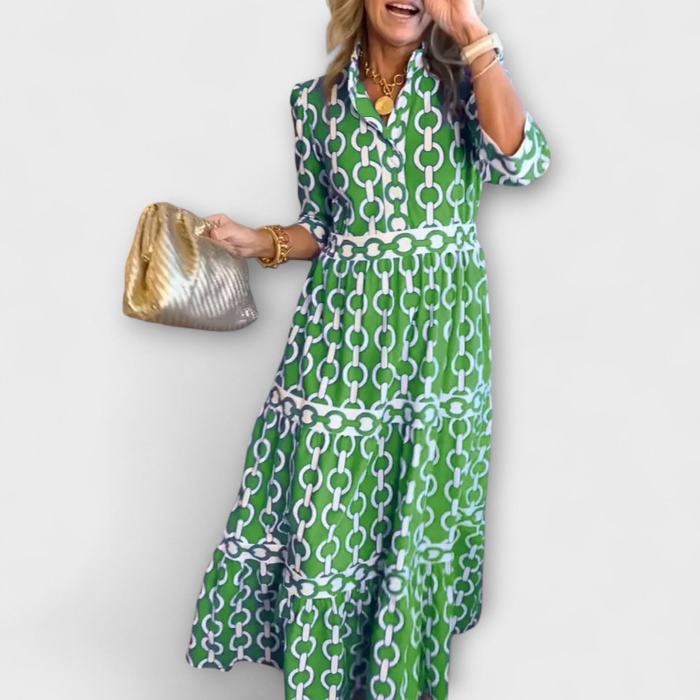 Wendy Women's Chain Pattern Midi Dress