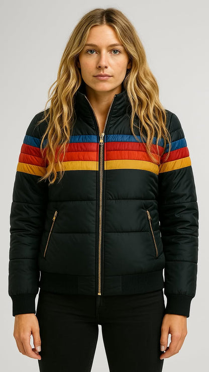 Women's Waterproof Puffer Jacket Hooded Black