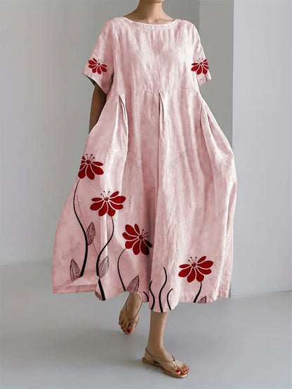 Sabrina Women's Floral Maxi Dress Comfortable Natural Fabric - Fashinoza