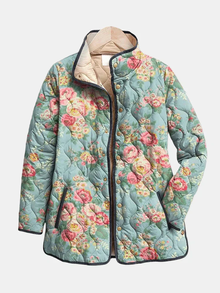 Women's Floral Print Jacket - Fashinoza