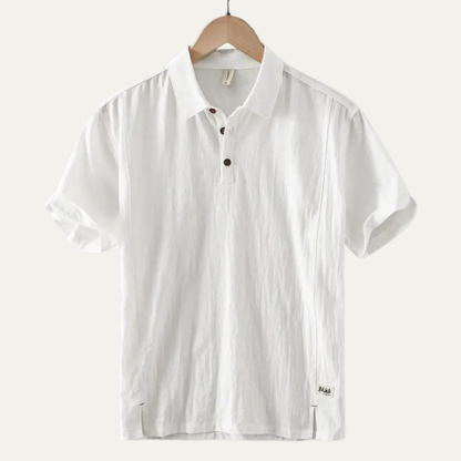 Montrose Ridge Men's Linen Polo Shirt Short Sleeve Casual
