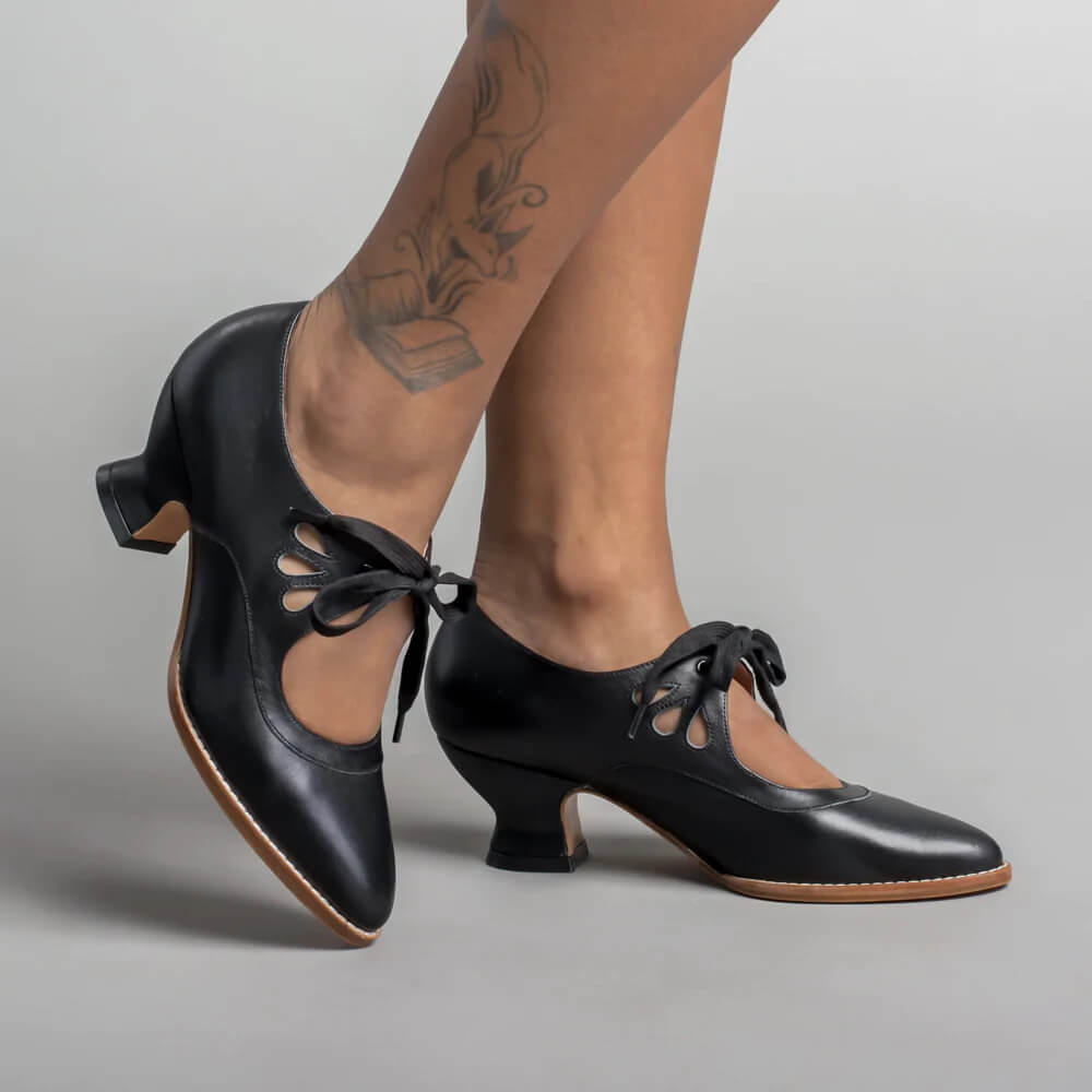 Women's Lace Up Cut Out Heels - Fashinoza