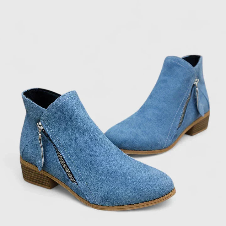 Women's Side Zip Block Heel Ankle Orthopedic  Boots