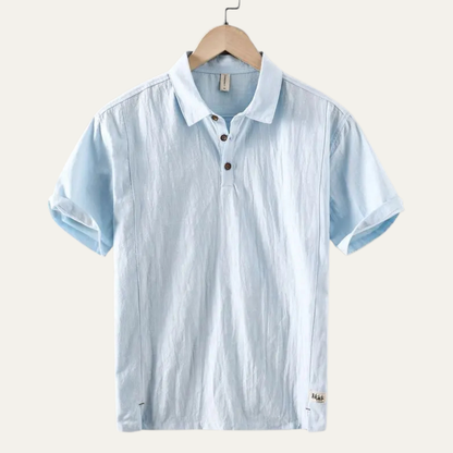 Montrose Ridge Men's Linen Polo Shirt Short Sleeve Casual