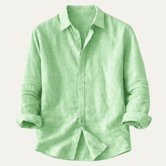 Men's Cotton Linen Dress Shirt Lightweight - Fashinoza