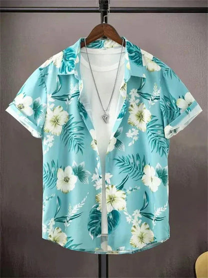 Hawaiian Shirt 3D Flower Print Vibrant Style