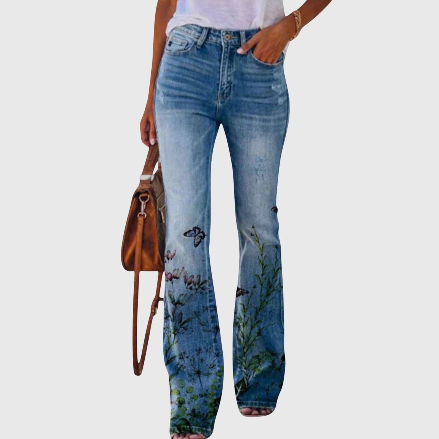 Chloe | Womens Floral Printed Skinny Jeans