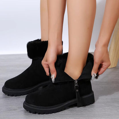 Women's Ankle Boots Waterproof Leather Black