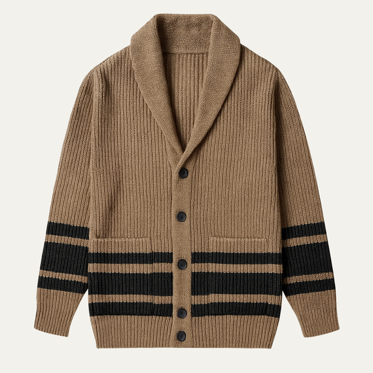 San Marino Men's Thick Knitted Cardigan Warm Lapel - Fashinoza