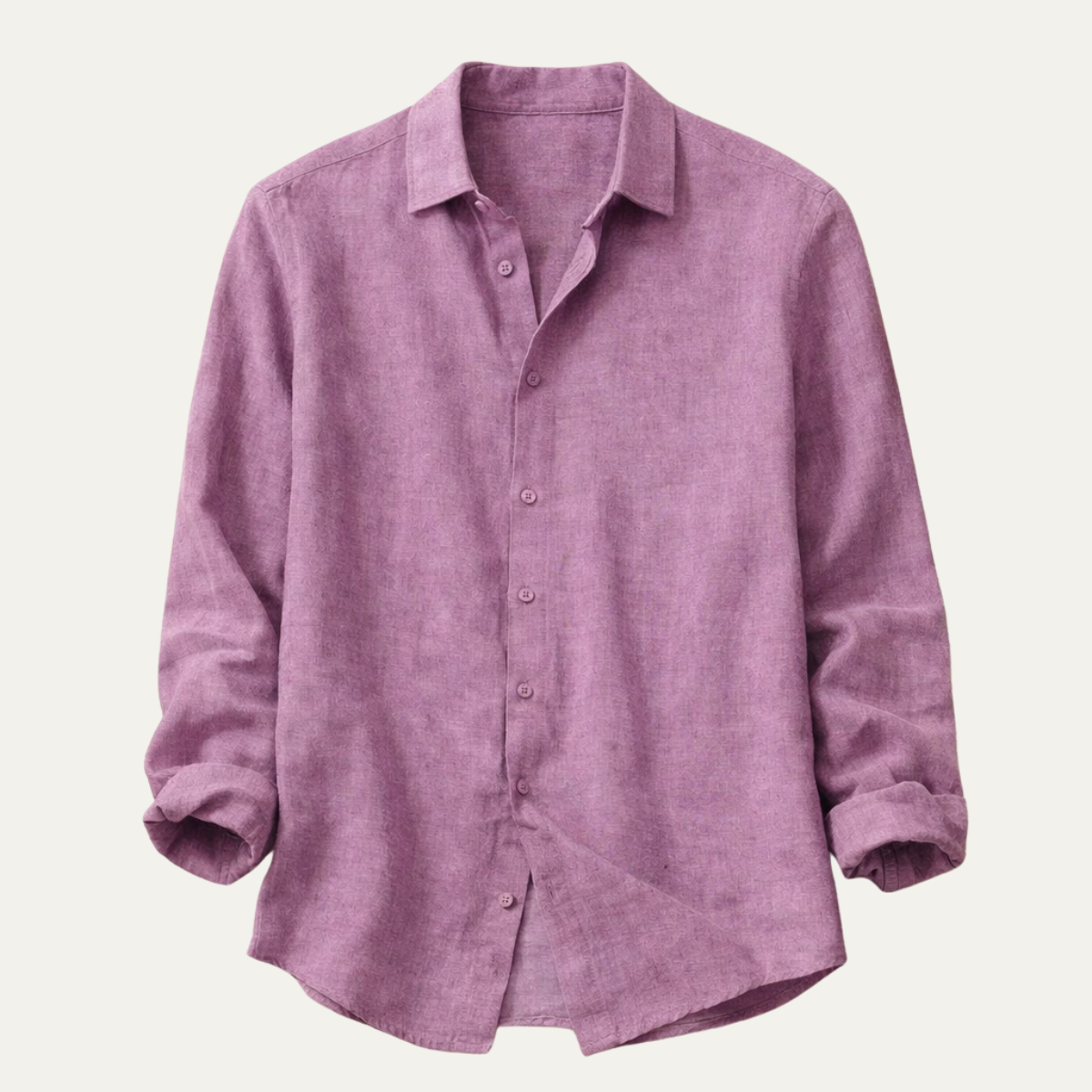 Men's Linen Cotton Shirt Lightweight Turn Down Collar - Fashinoza