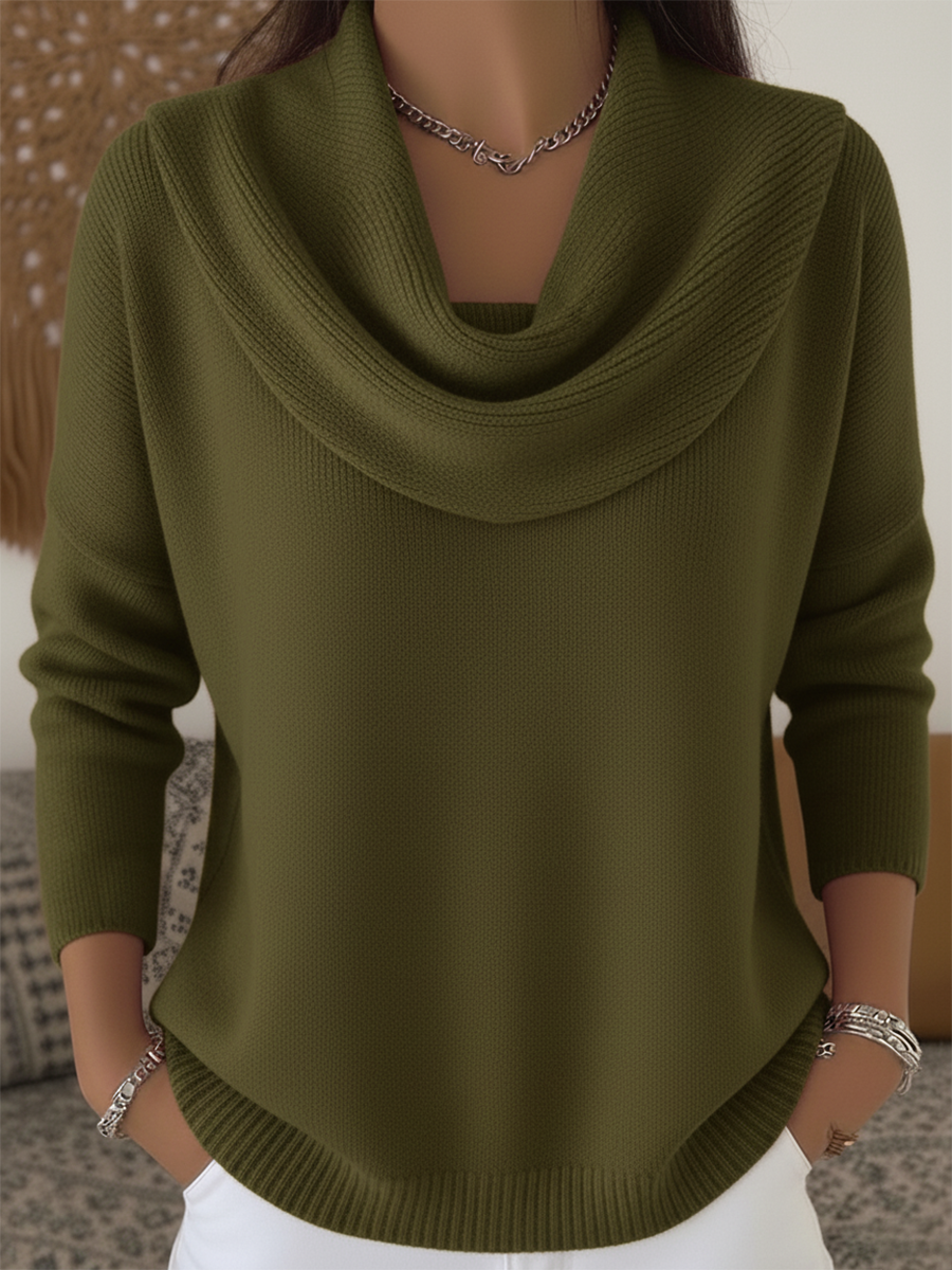 Women's Long Sleeve Cowl Neck Sweater
