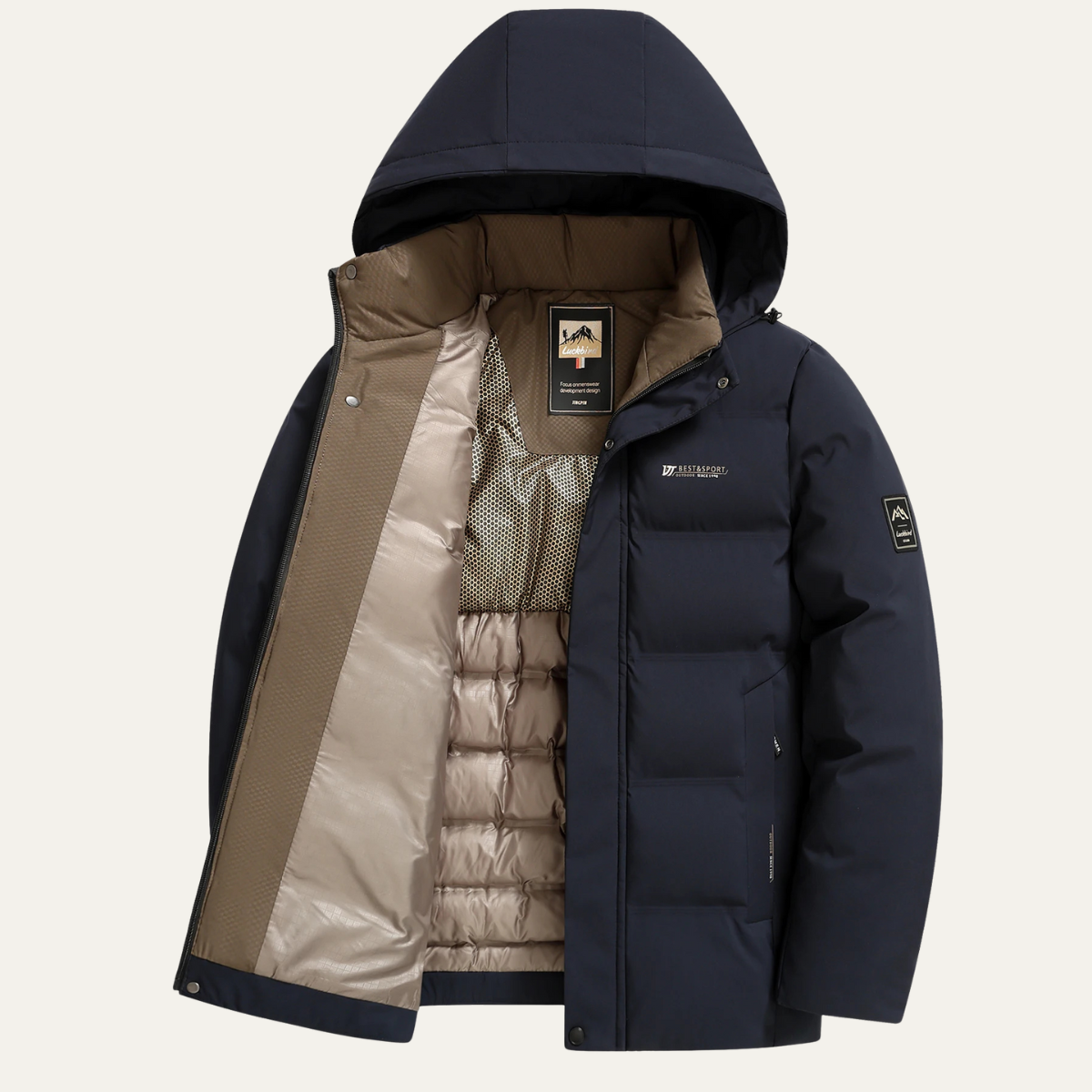 Men's Cotton Padded Winter Jacket with Hood - Fashinoza